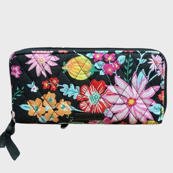 Vera Bradley Long Zip Around Wallet Tagerine Twist - Picture 1 of 9